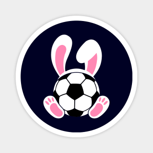 Soccer Easter bunny with rabbit ears bunny feet Magnet